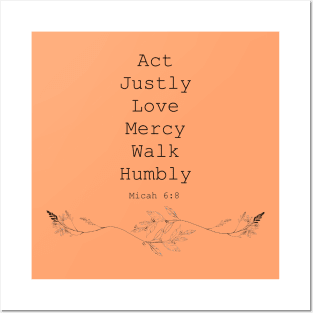 Micah 6 : 8 Bible verses design Posters and Art